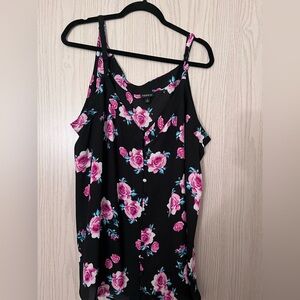 Torrid Floral Black and Pink Women's Top